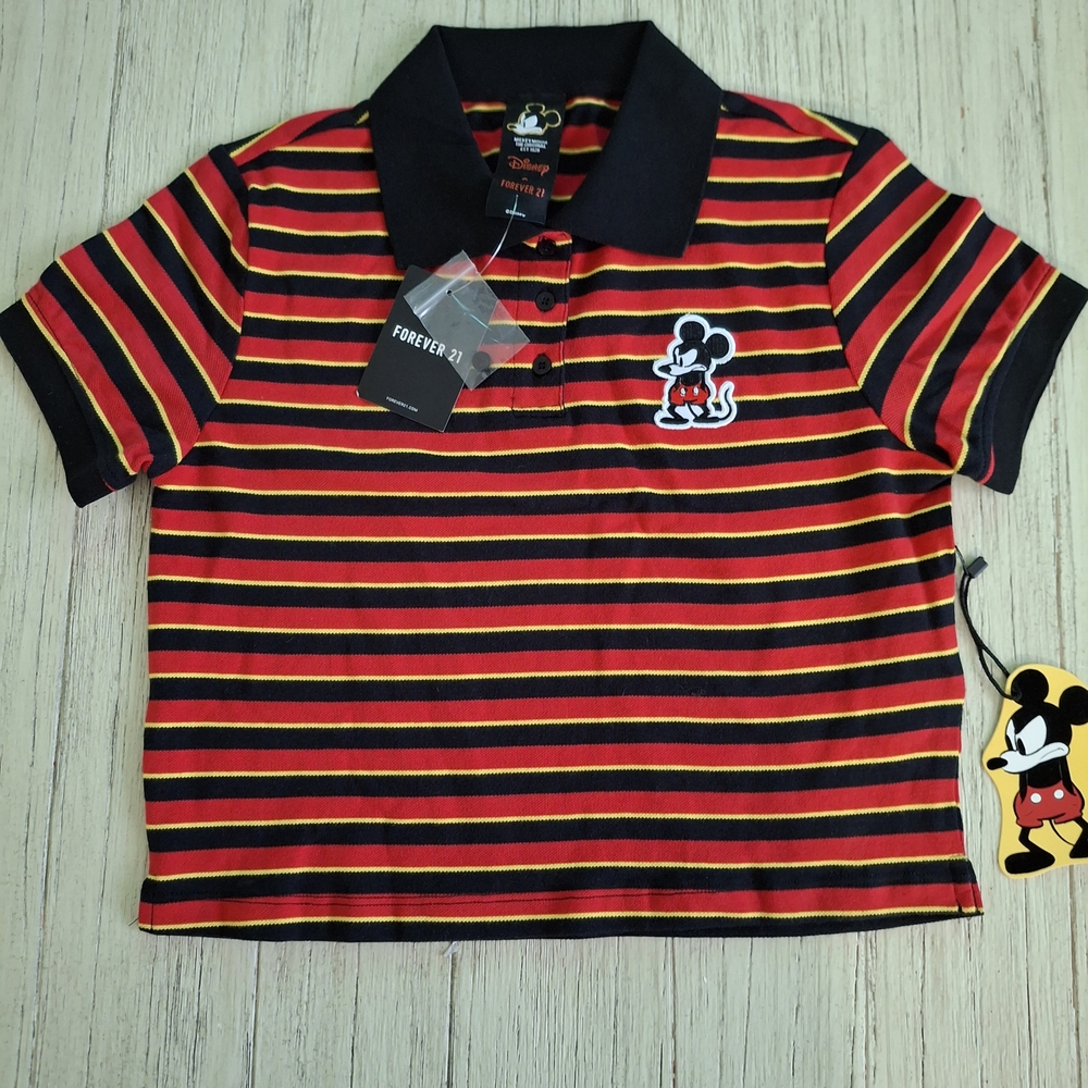 💋Forever 21 Kids Striped Polo Shirt - Red and Black💋